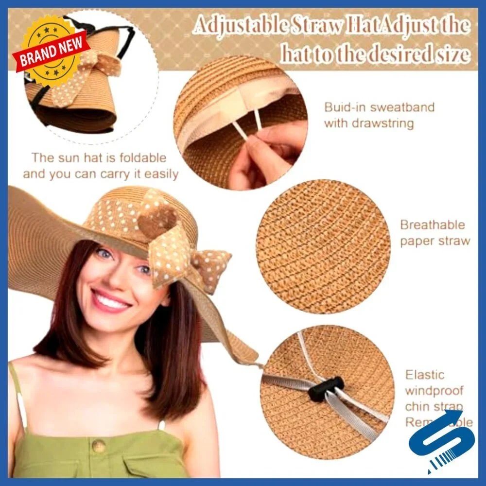 Boho Summer Beach Set Floppy Sun Hat Straw Bag Sunglasses Earrings Bracelet